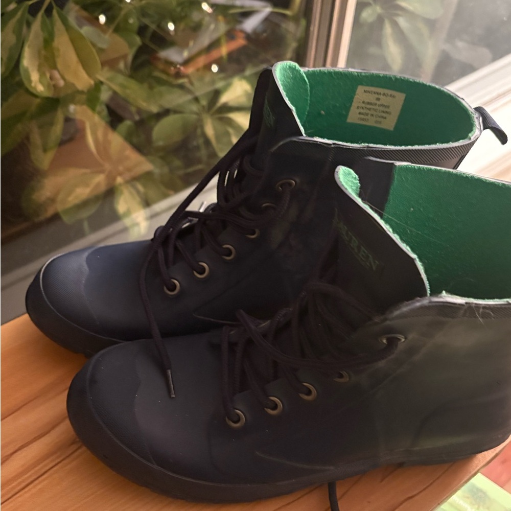 Ralph Lauren Navy Lace-Up Boots